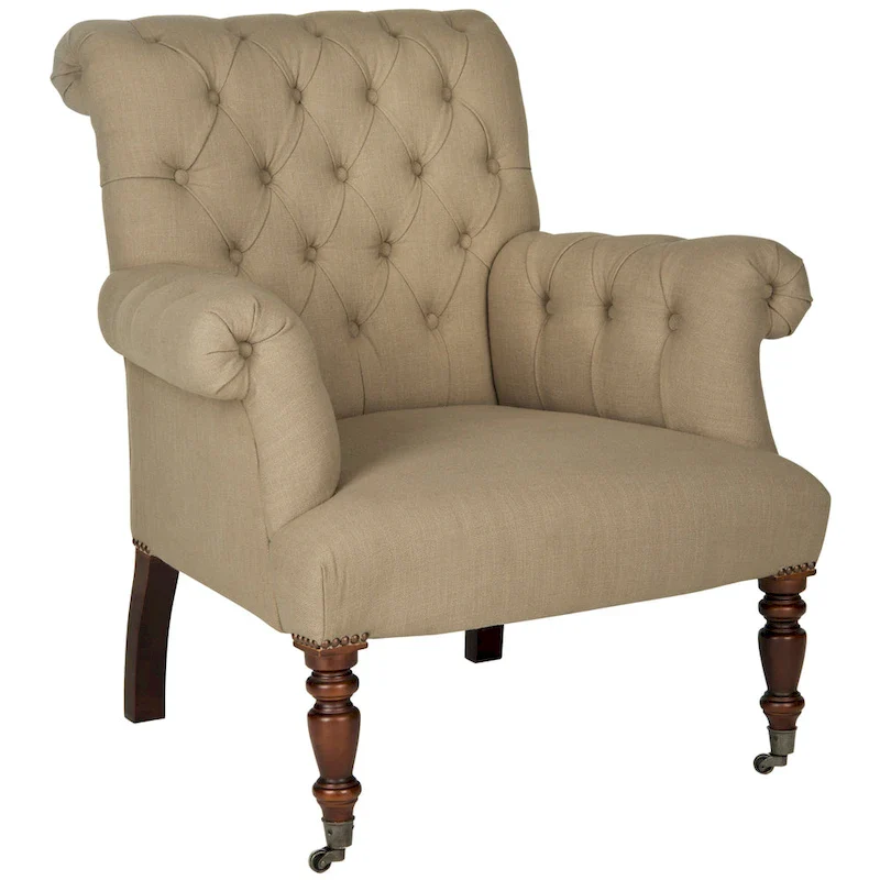 SAFAVIEH Shaina True Taupe Club Chair - 32.7 x 33.9 x 35.4 - 33Wx34Dx35H