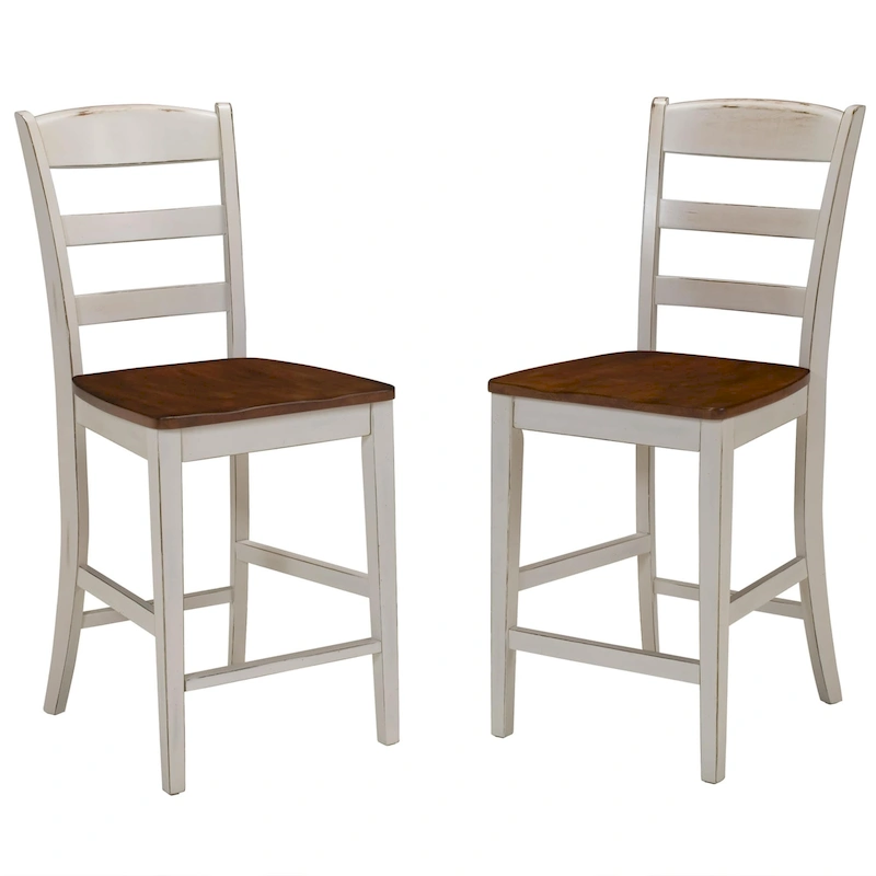 Homestyles Monarch 3-Piece Off-White Wood Kitchen Island Set with Drop Leaf Wood Top - 48' x 25' x 36'