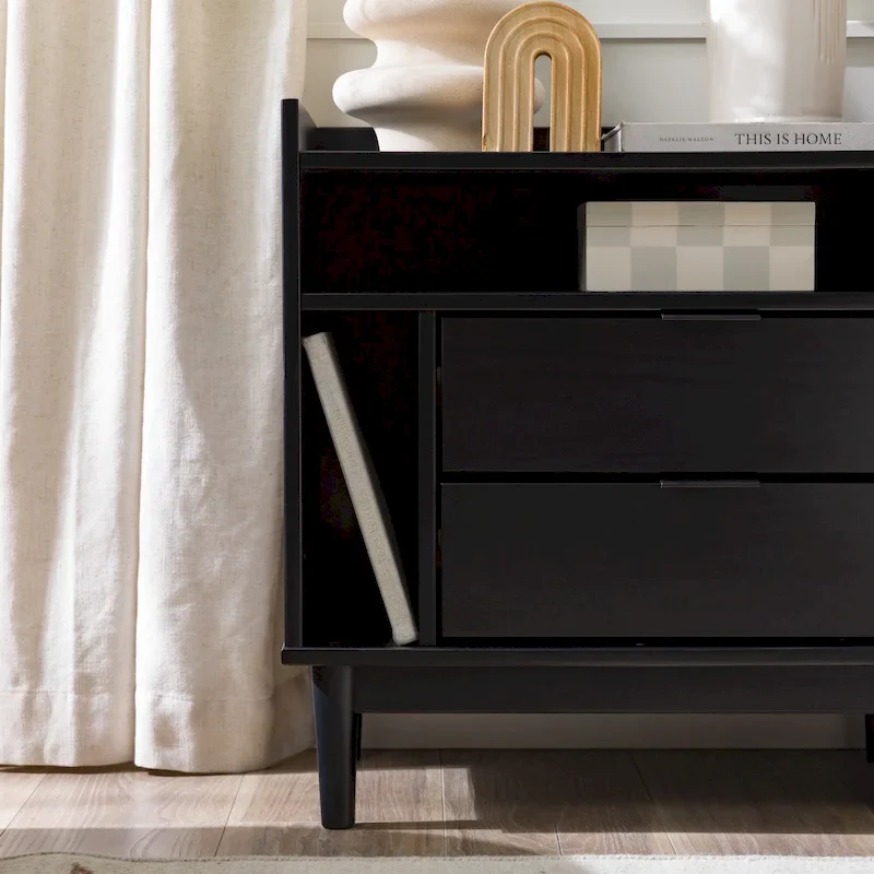 Middlebrook Modern Gallery Top Solid Wood Nightstand