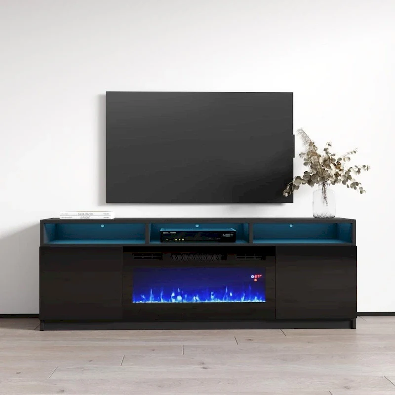 Gray / White / Black Electric Fireplace TV Stand – Modern Style, Fits up to 70