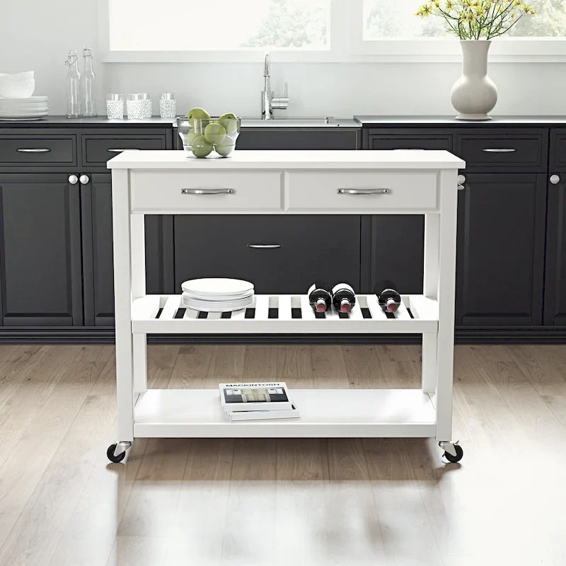 Full Size Granite Top Kitchen Prep Cart - 43W x 17D x 35H