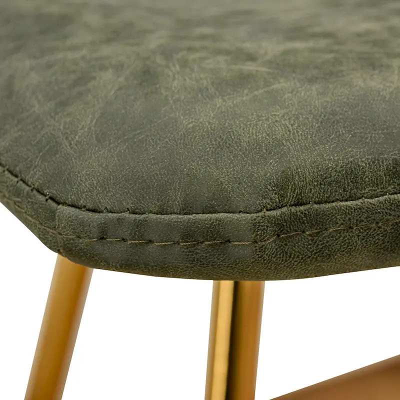 Markley Leather Dining Chair With Gold Metal Legs Modern Accent Side Chair