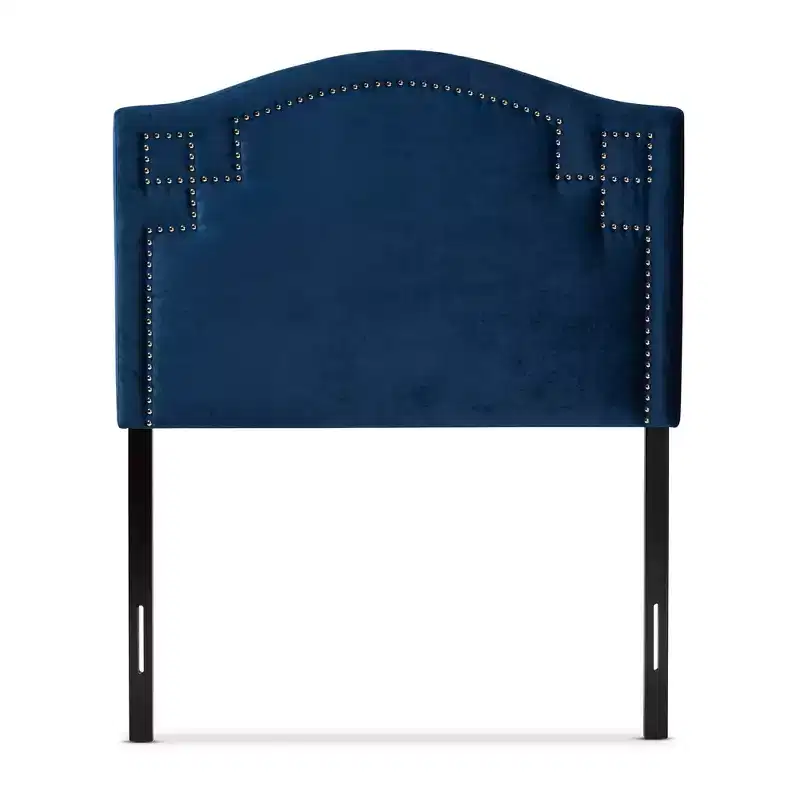 Baxton Studio Twin Aubrey Velvet Kids' Headboard Blue: MDF Frame, Upholstered, All Ages
