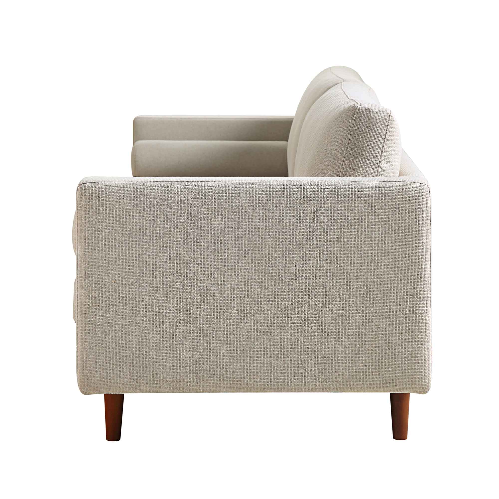Large 3-Seater Sofa, Beige Woven Fabric