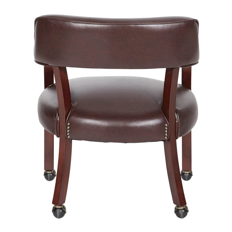 Oxblood Red Guest Chair with Mahogany Frame