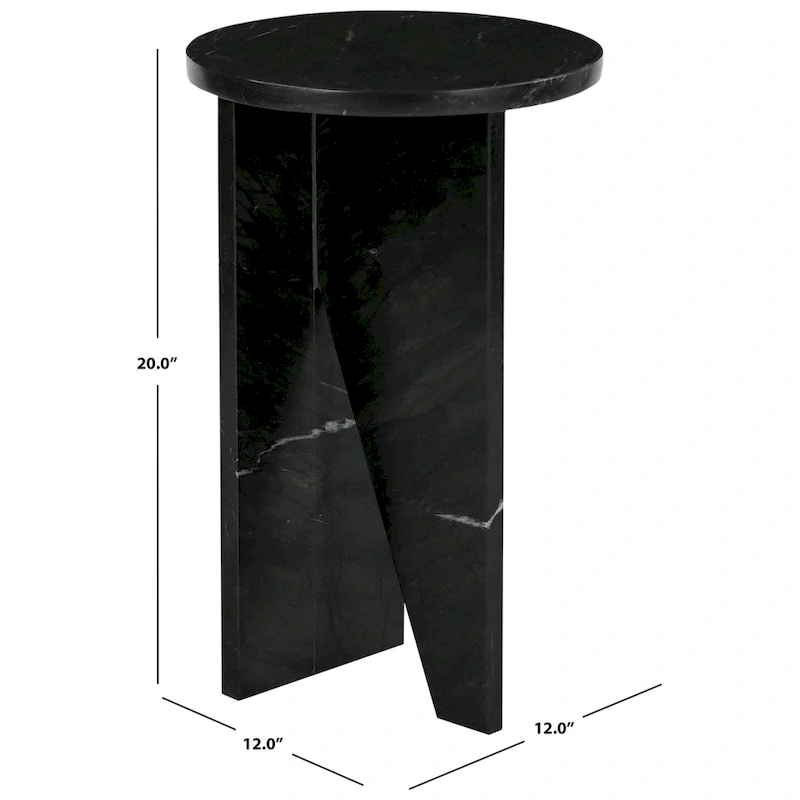SAFAVIEH Couture Devlin Marble Drink Table - 12Wx12Dx20H