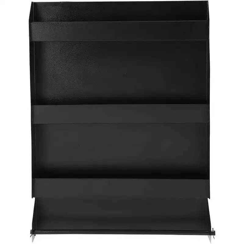 Storage Cabinet, Wall-Mounted 3-Tier Organizer with Paper Towel Rack - Garage Tool Cabinet for Shop/Trailer, Black