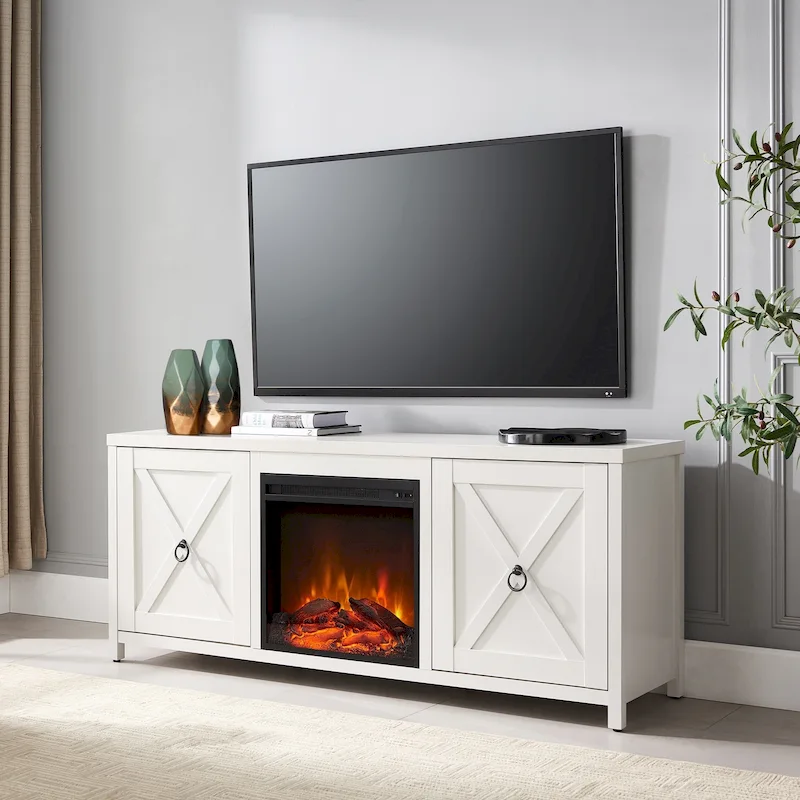 Granger 58  TV Stand with Log Fireplace Insert