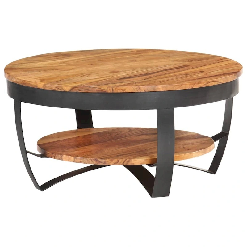 vidaXL Coffee Table 25.6x25.6x12.6 Solid Acacia Wood