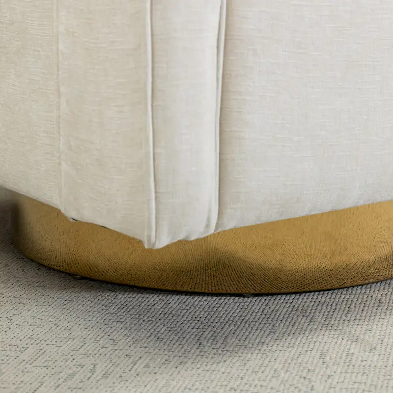 Modern Upholstered Swivel Open-Back Barrel Chair With Pillow