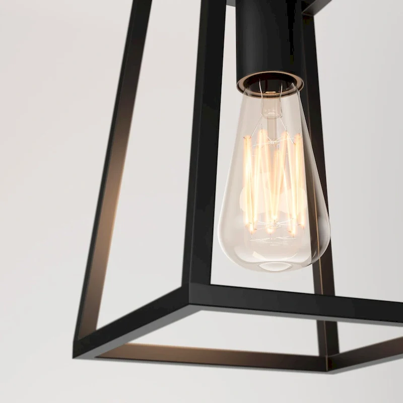 Artika Carter 1-Ligh Pendant with Amber Incandescent Bulb, Black