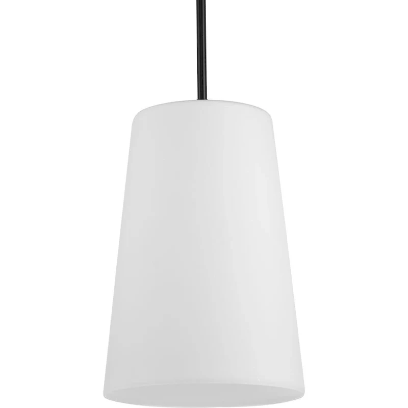 Clarion Collection One-Light Matte Black Etched White Transitional Pendant - 10.5 in x 10.5 in x 15.87 in