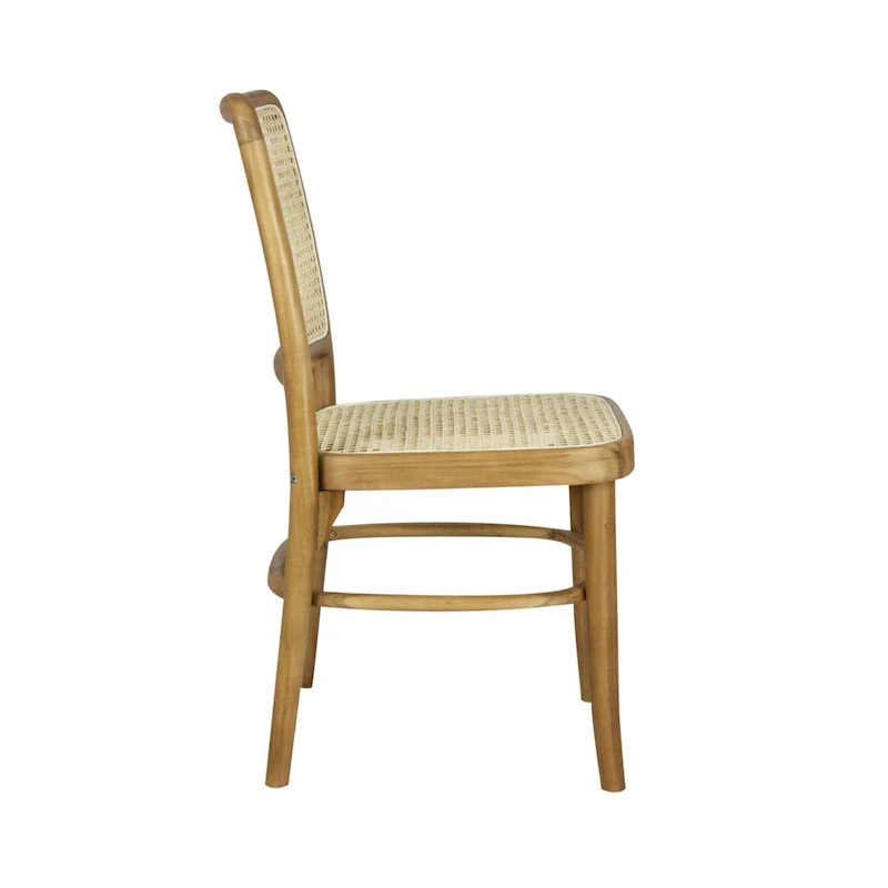 Mid-Century Wood Rattan Dining Chair - Natural