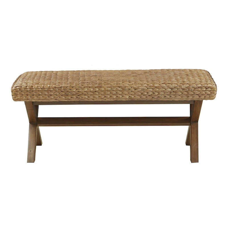 INK+IVY Seadrift Hand-Woven Water Hyacinth Accent Bench