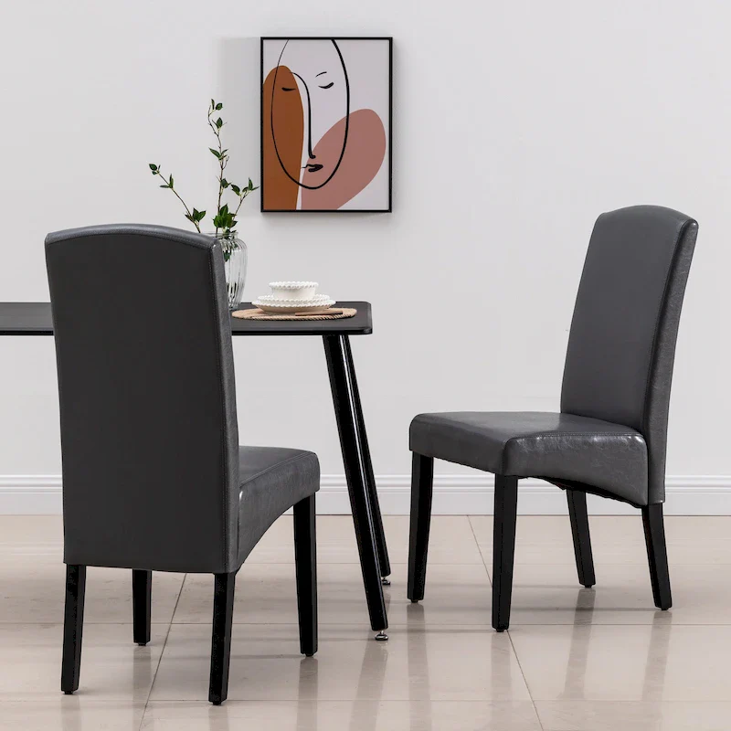 Modern Faux Leather Dining Chair Set of 2 – 4 Colors