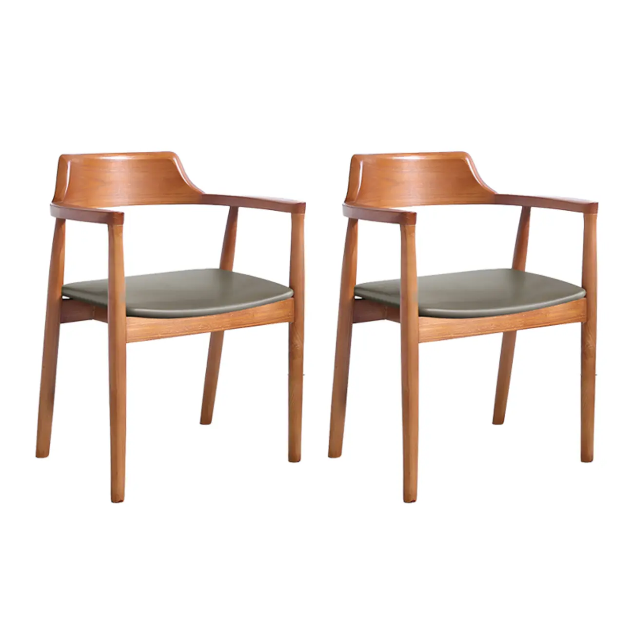 Mid Century Solid Wood Dining Chair Set of 2