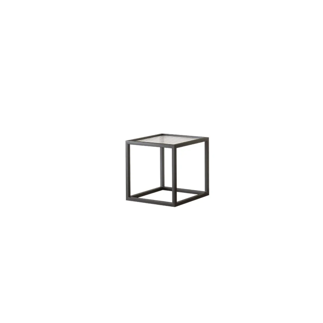 Modern Cube Open Metal Frame Black Bookcase