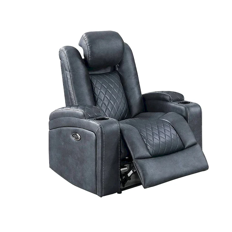 Power Recliner with Cup Holders and USB Charger - Single Seat