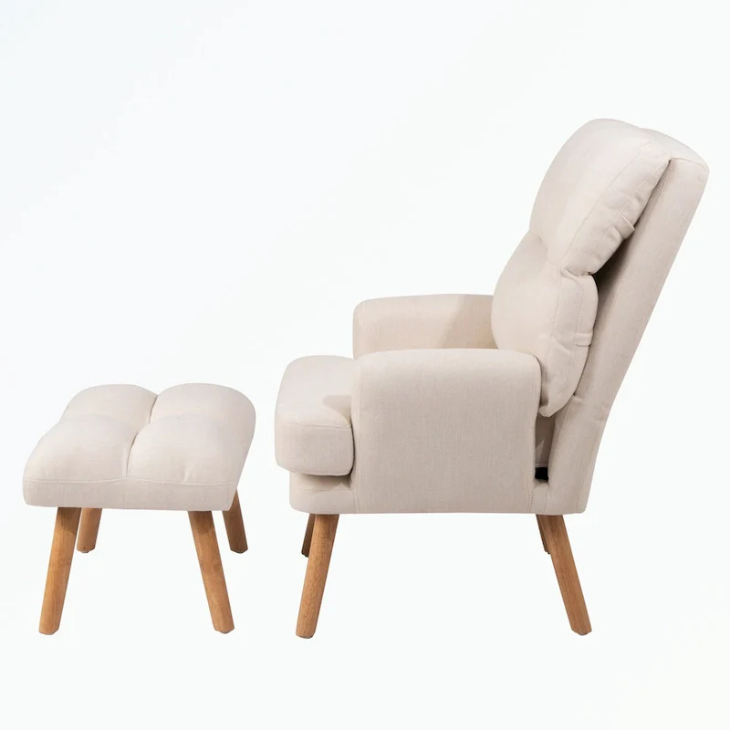 Accent Chair with Ottoman Set, with Adjustable Backrest