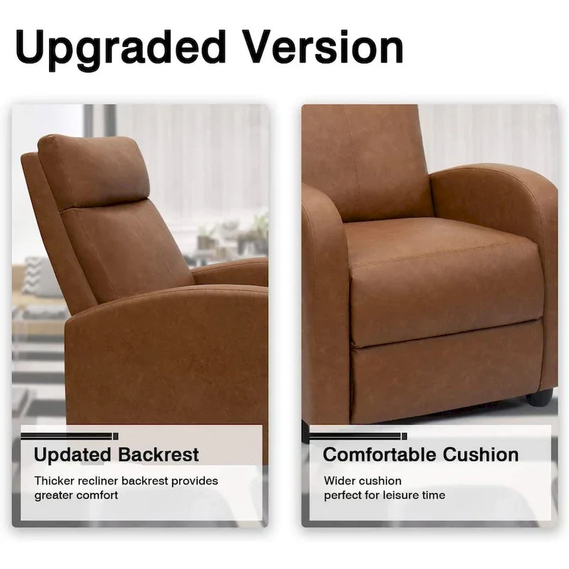 Homall Recliner Chair PU Leather Single Living Room Sofa Recliner