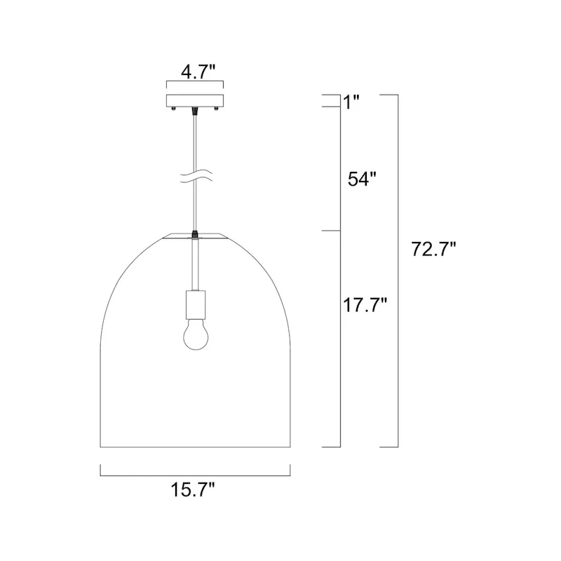 Miku Black 1-Light Rattan Bell Basket Pendant Light