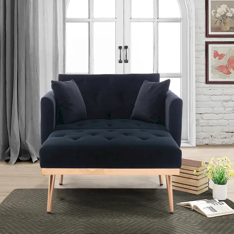 Upholstered Barrel Accent Chair with Foam Padding and Iron Legs