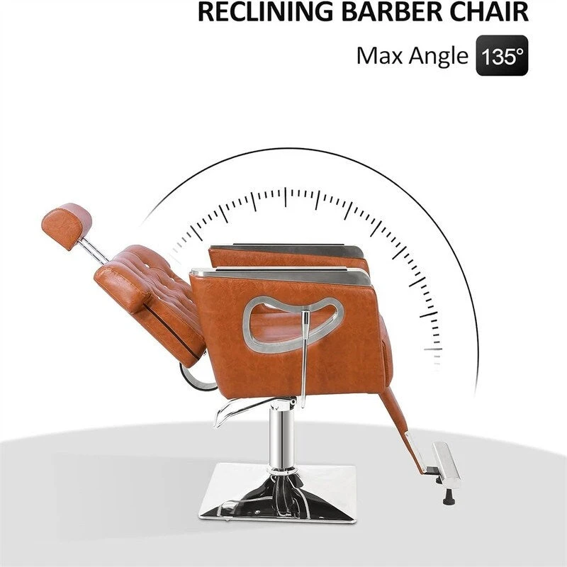 PVC Leather Reclining Salon Chair with Adjustable Headrest