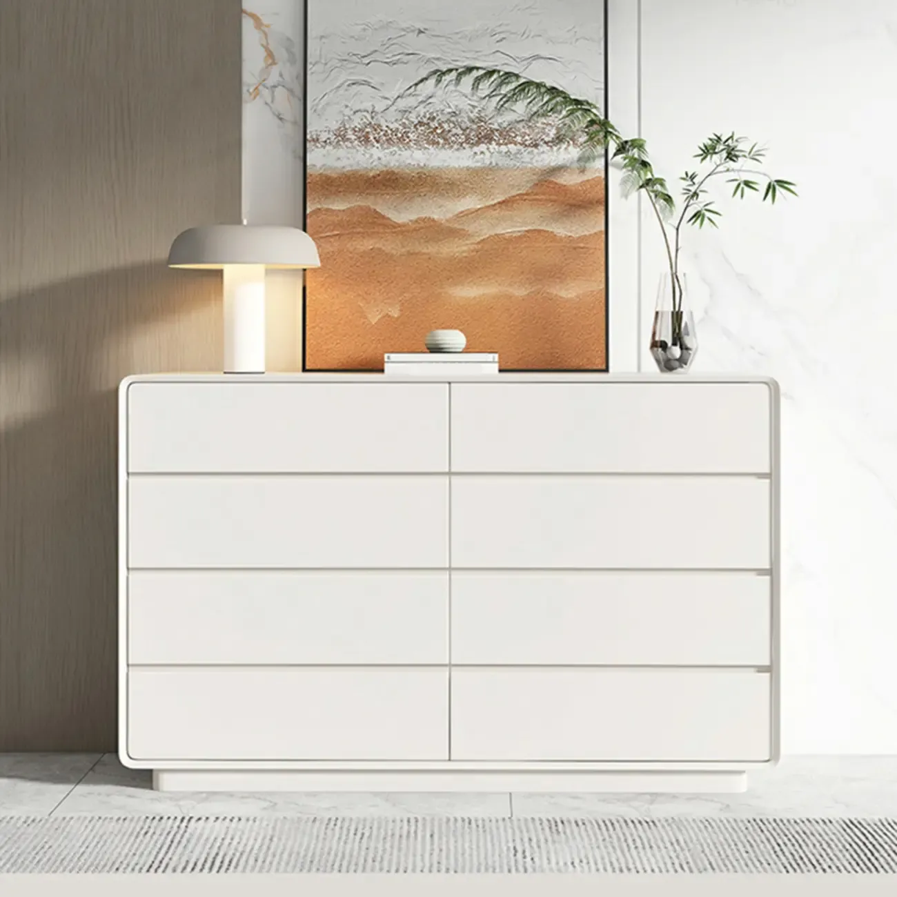 Simplistic Modern Solid Wood Double Dresser