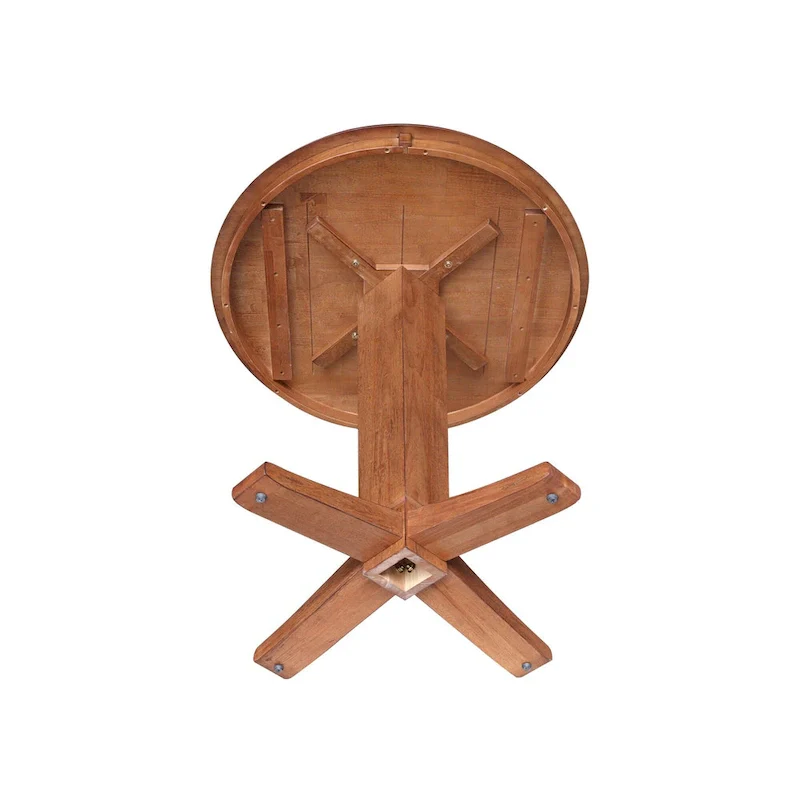 36 in Solid Wood Round Top Counter Height Pedestal Dining Table