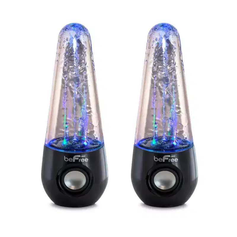 beFree Sound Bluetooth LED Dancing Water Multimedia Speakers in Black