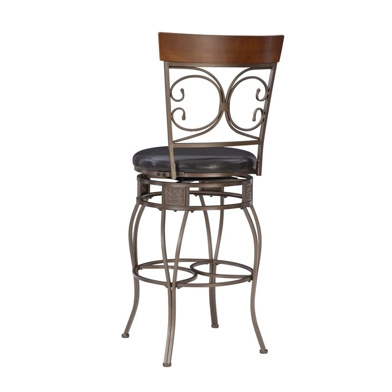 Onyx Big & Tall Metal Scroll Swivel Barstool