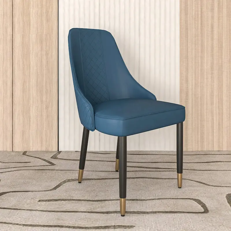 Dining Chairs with Fabric/Leather Seat and Black Oak Wood Legs