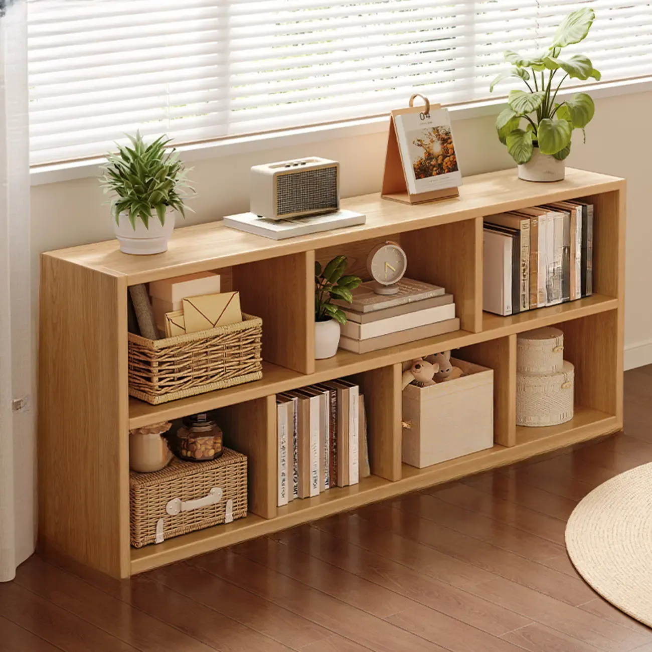 Modern Wooden Compact Bookcase Home Office Shelves