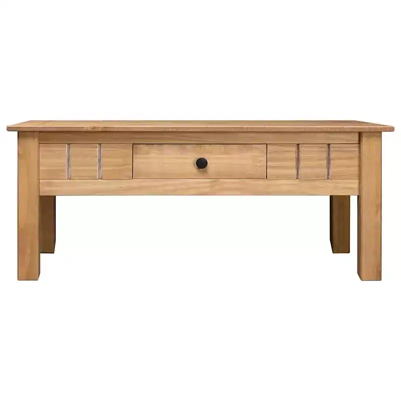 vidaXL Coffee Table Sofa End Table with Drawer Solid Wood Pine Panama Range - Brown