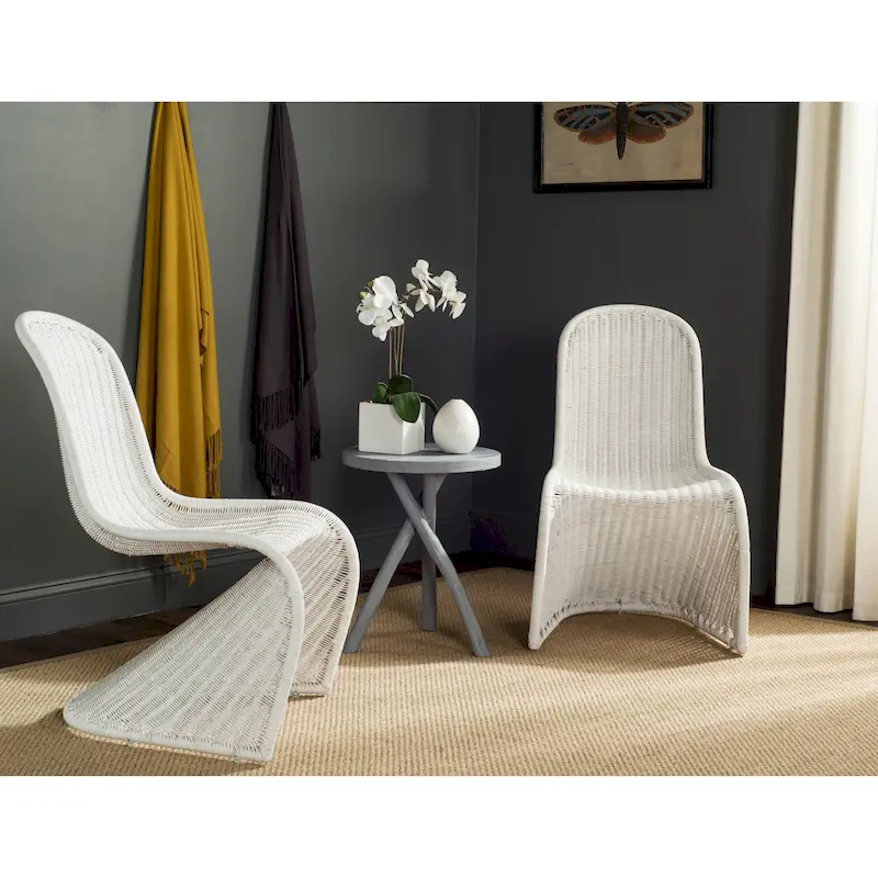 Grey Wicker Dining Chair (Set of 2) - 19Wx26Dx35H