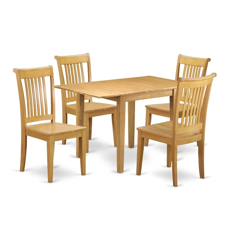 East West Furniture Dining Set- a Rectangle Dining Room Table and Kitchen Chairs, Oak (Pieces Option)