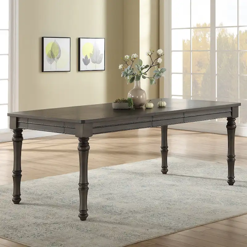 Lockwood 80-Inch Wooden Dining Table - Grey