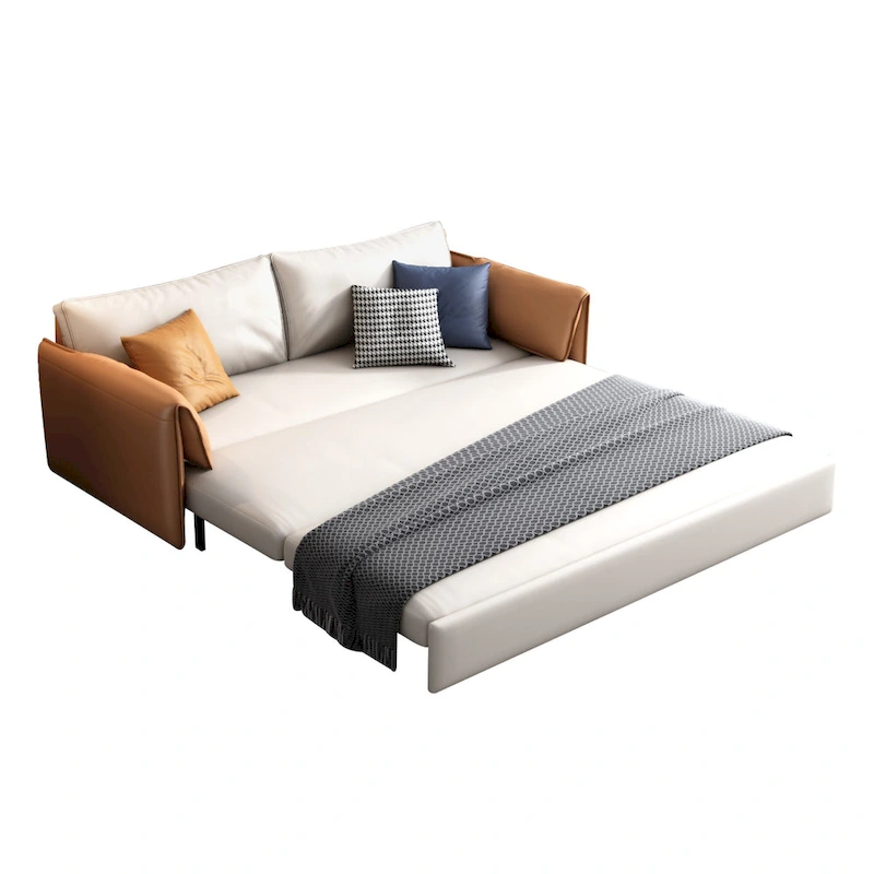 JASIWAY 65.4  Vegan Leather Sofa Bed Sleeper Sofa