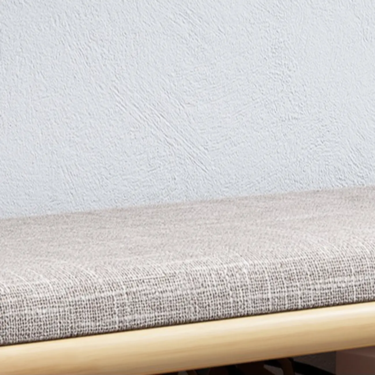 Scandinavian 2-Tier Upholstered Wood Shoe Rack Bench