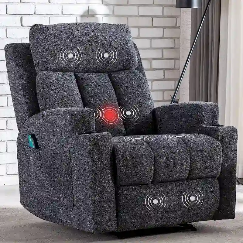 Ebello Massage Recliner Chair with Heat and Vibration Manual Sofa