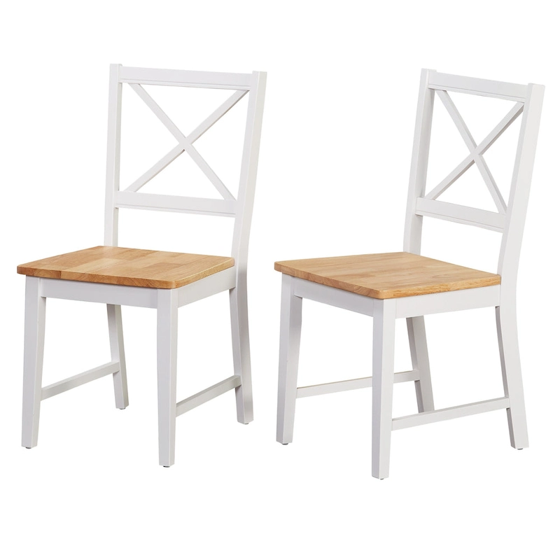 Simple Living Solid Wood Crossback Dining Chairs (Set of 2)