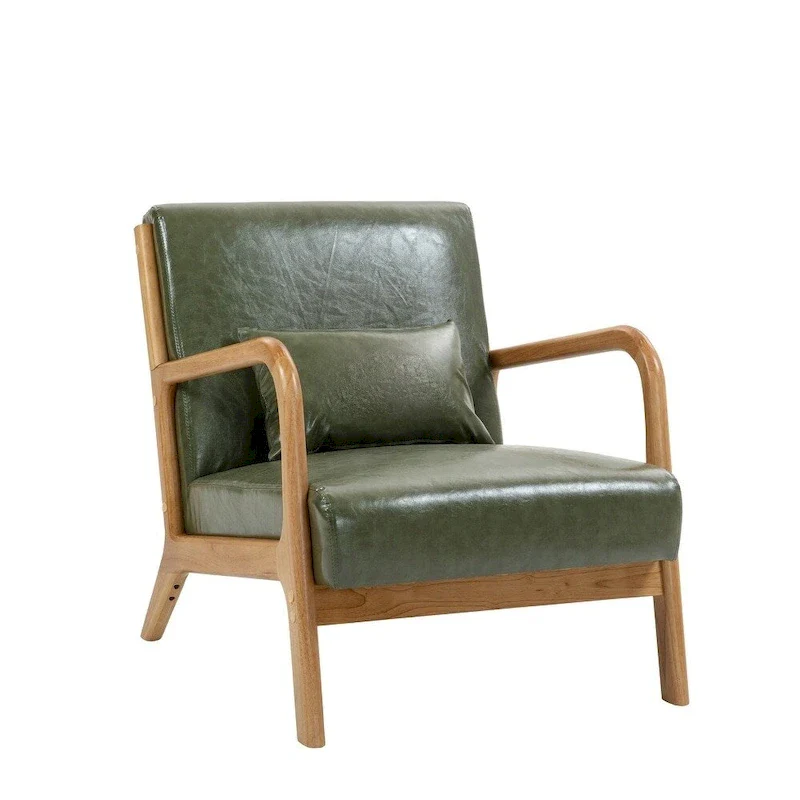 2 Set Upholstered Lounge Arm Chair with Pillow - Set of 2