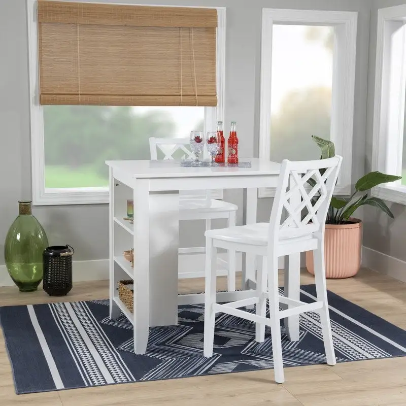 Catron White Counter Height Space Saving Table