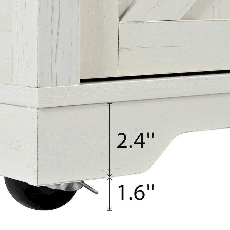 Farmhouse Kitchen Island Cart with Wheels, Power Outlet