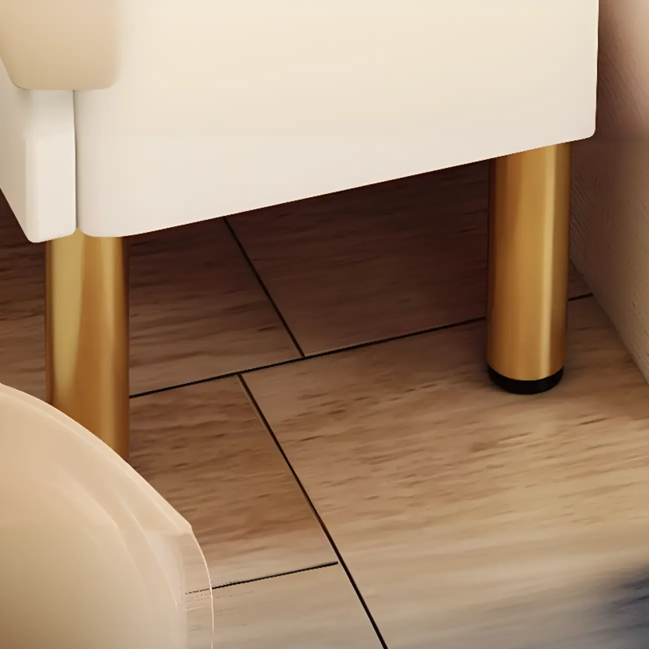 Trendy Narrow Stone Countertop 2 Tiers Drawer Nightstand