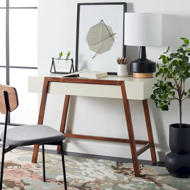 Mid-Century Style Desk with Walnut Frame