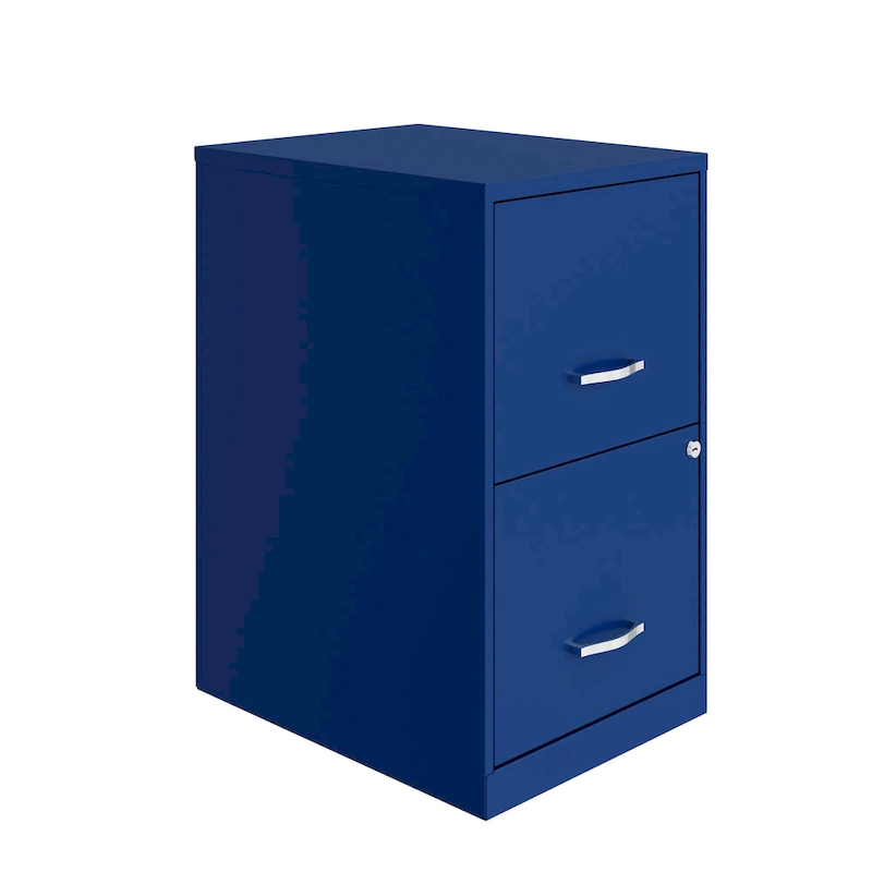 Space Solutions 18in. 2 Drawer Metal File Cabinet, Classic Blue