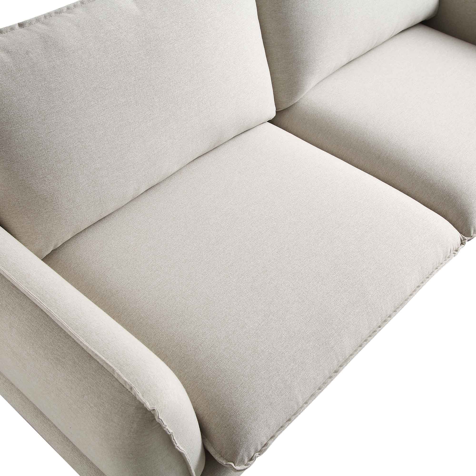 Oatmeal Fabric Sofa, 3-Seater