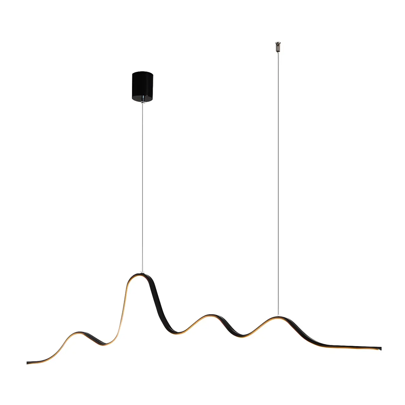 Artistic Black Linear Adjustable Island Pendant Light