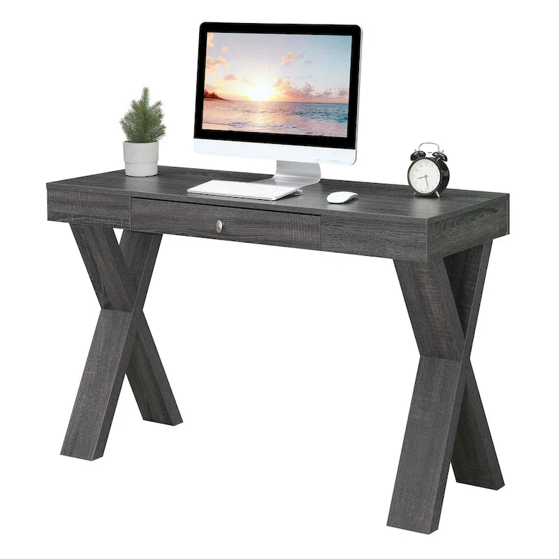 1 Drawer Desk with Crisscross Legs